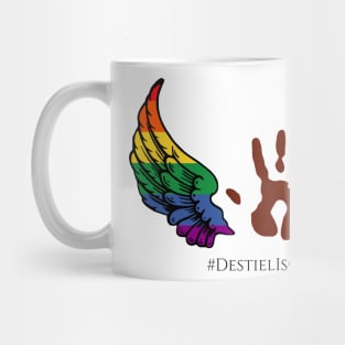 destiel is canon rainbow wings and handprint Mug